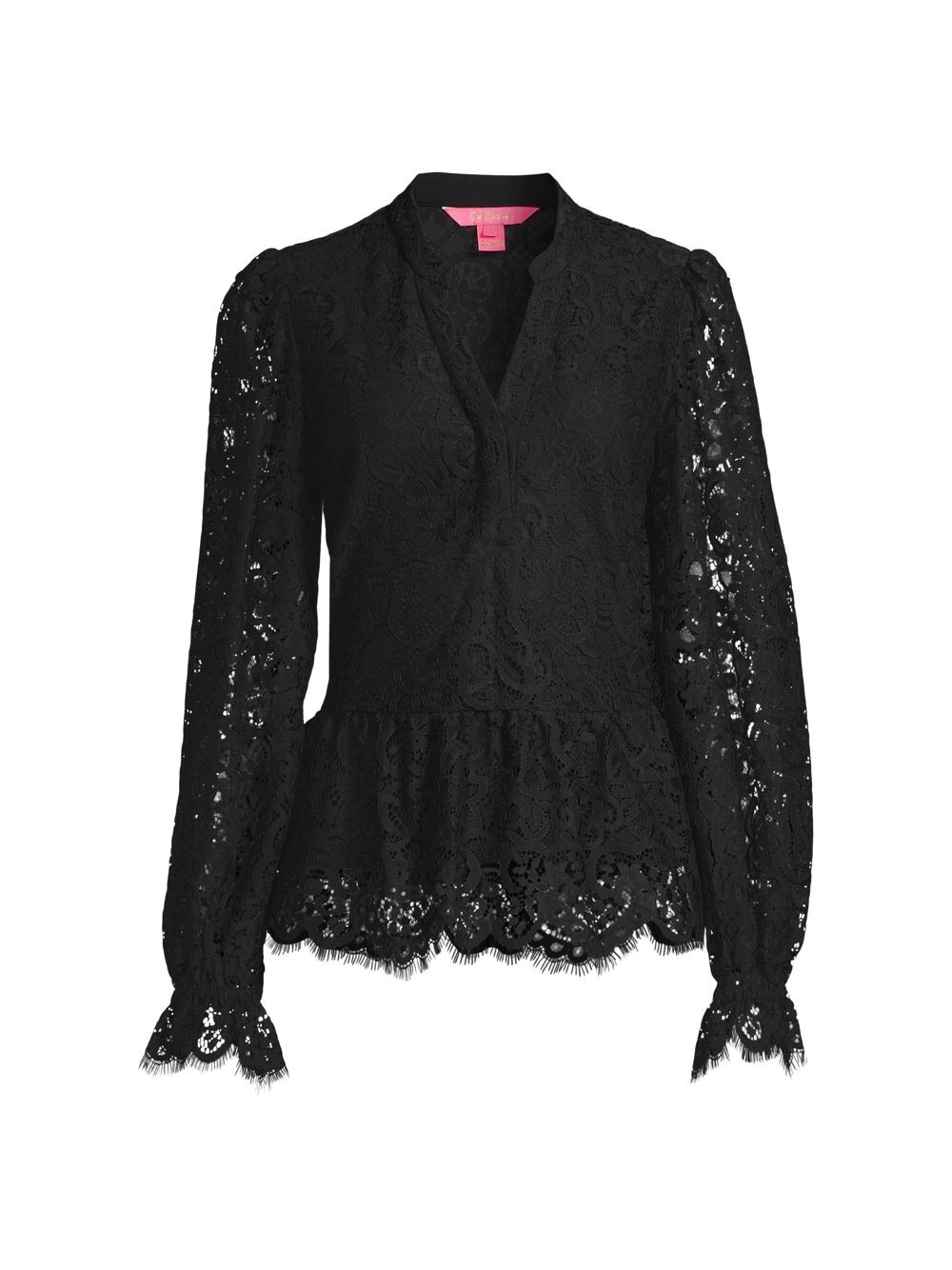 

Кружевной топ с длинными рукавами Jacelynne Lilly Pulitzer, черный