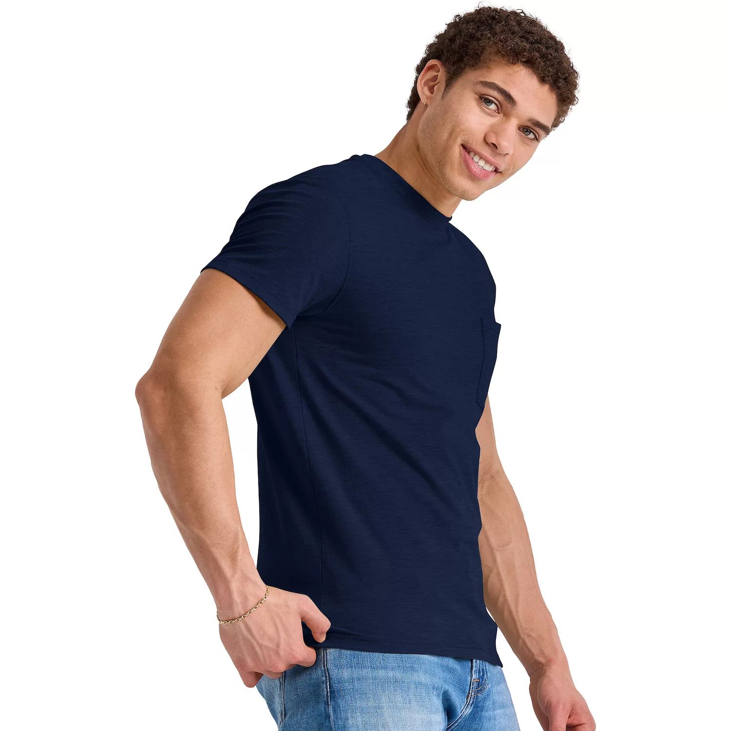 Мужская футболка с карманами Hanes Originals Tri-Blend мужская футболка originals tri blend с короткими рукавами и карманами hanes черный