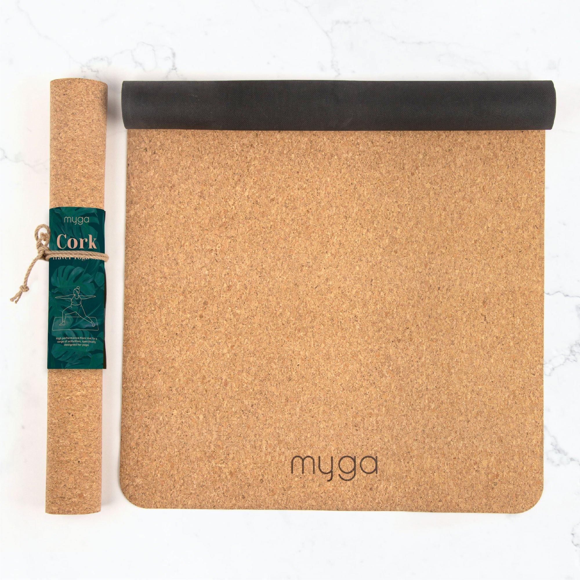 Пробковый/резиновый коврик для йоги Myga, коричневый коврик для йоги demix мультицвет