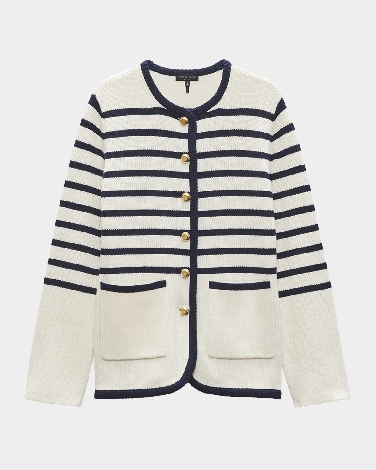 

Шерстяной кардиган в полоску Nancy Rag & Bone, слоновая кость