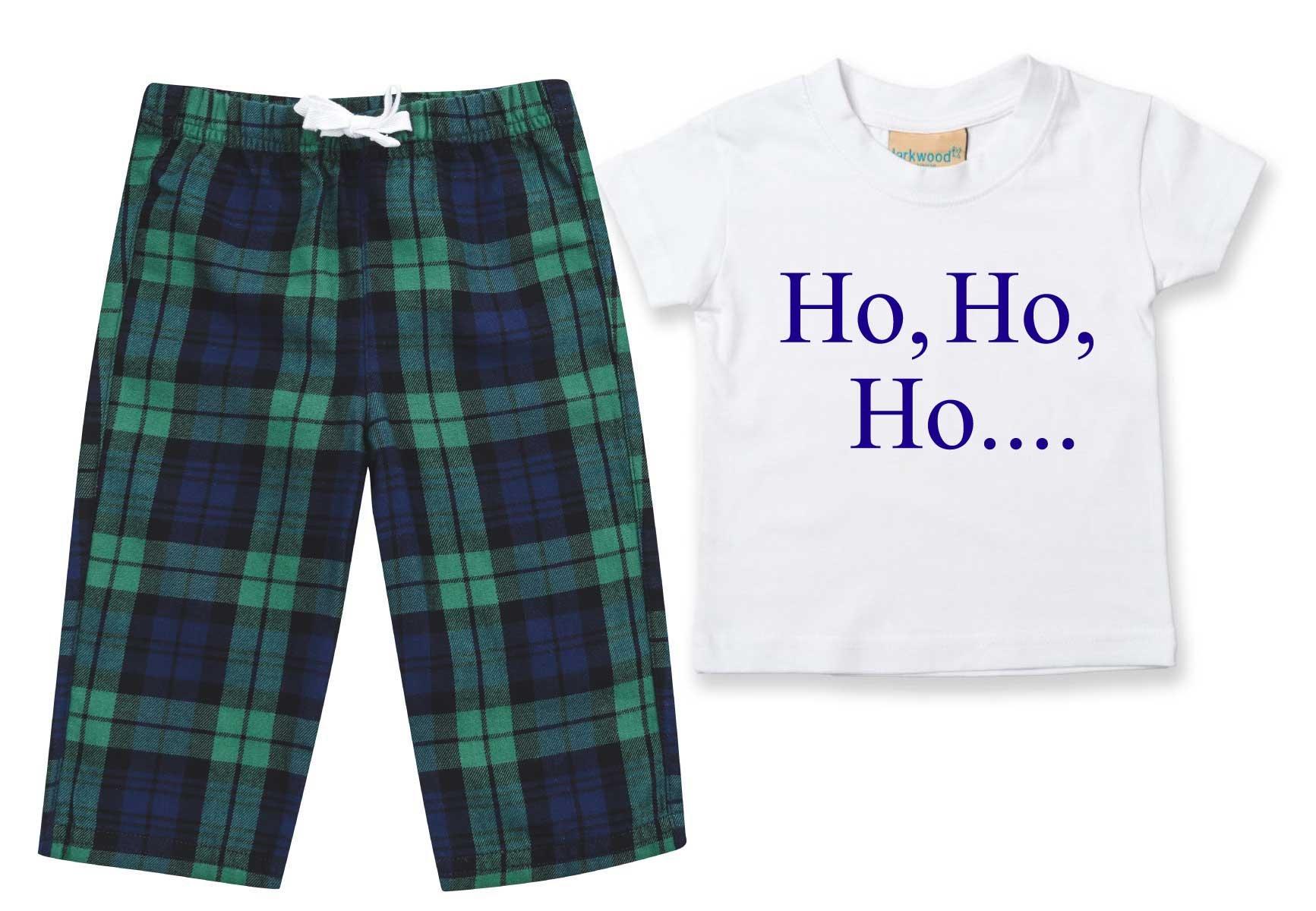 Ho Ho Ho Рождественская пижама Детский пижамный комплект с брюками в клетку тартан 60 SECOND MAKEOVER, зеленый георгина тартан бордюрная