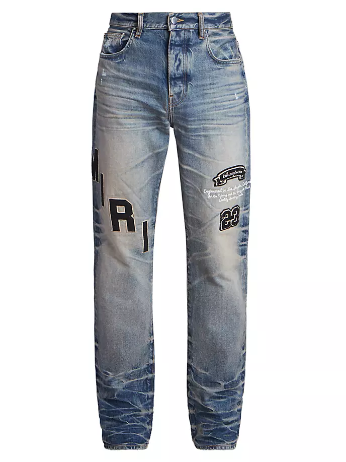 

Прямые джинсы с логотипом Hockey Amiri, цвет vintage indigo
