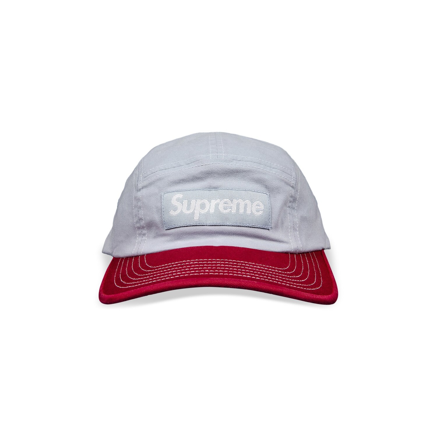 

Двухцветная кепка Supreme из твила Голубой
