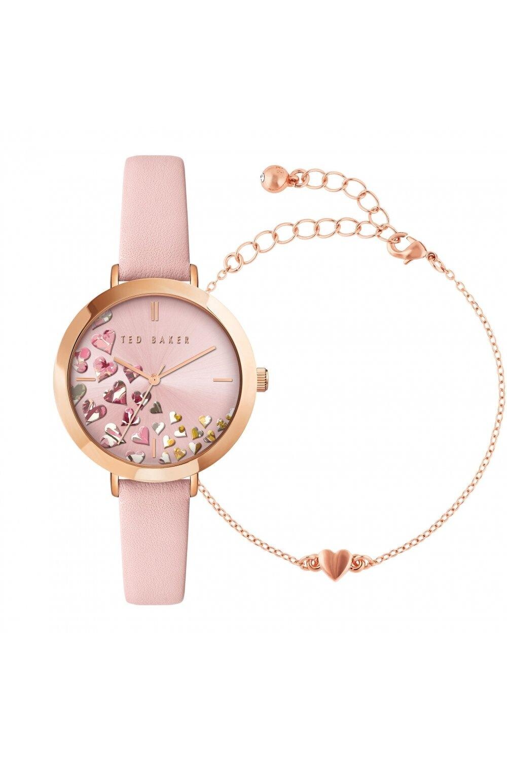 

Модные аналоговые часы Ammy Hearts из нержавеющей стали - Bkg0281009I Ted Baker, розовый