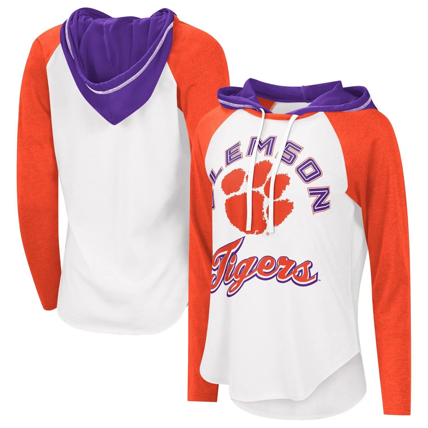 

Женская футболка G-III 4Her by Carl Banks бело-оранжевая Clemson Tigers From the Sideline худи реглан футболка с длинным рукавом G-III, Оранжевый