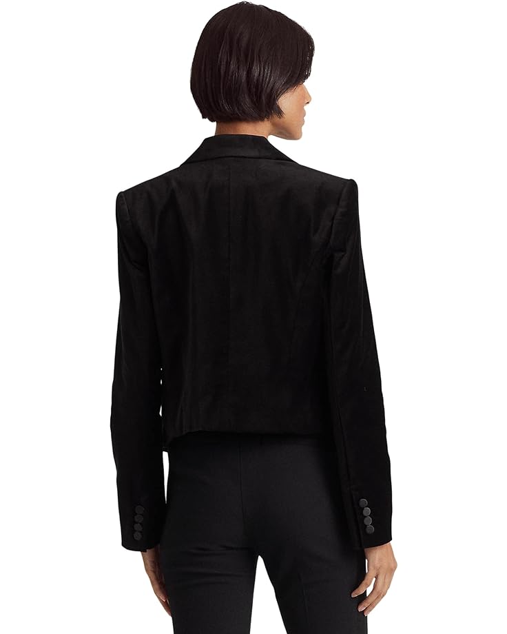Блейзер LAUREN Ralph Lauren Petite Stretch Velvet Cropped Blazer, цвет Polo Black