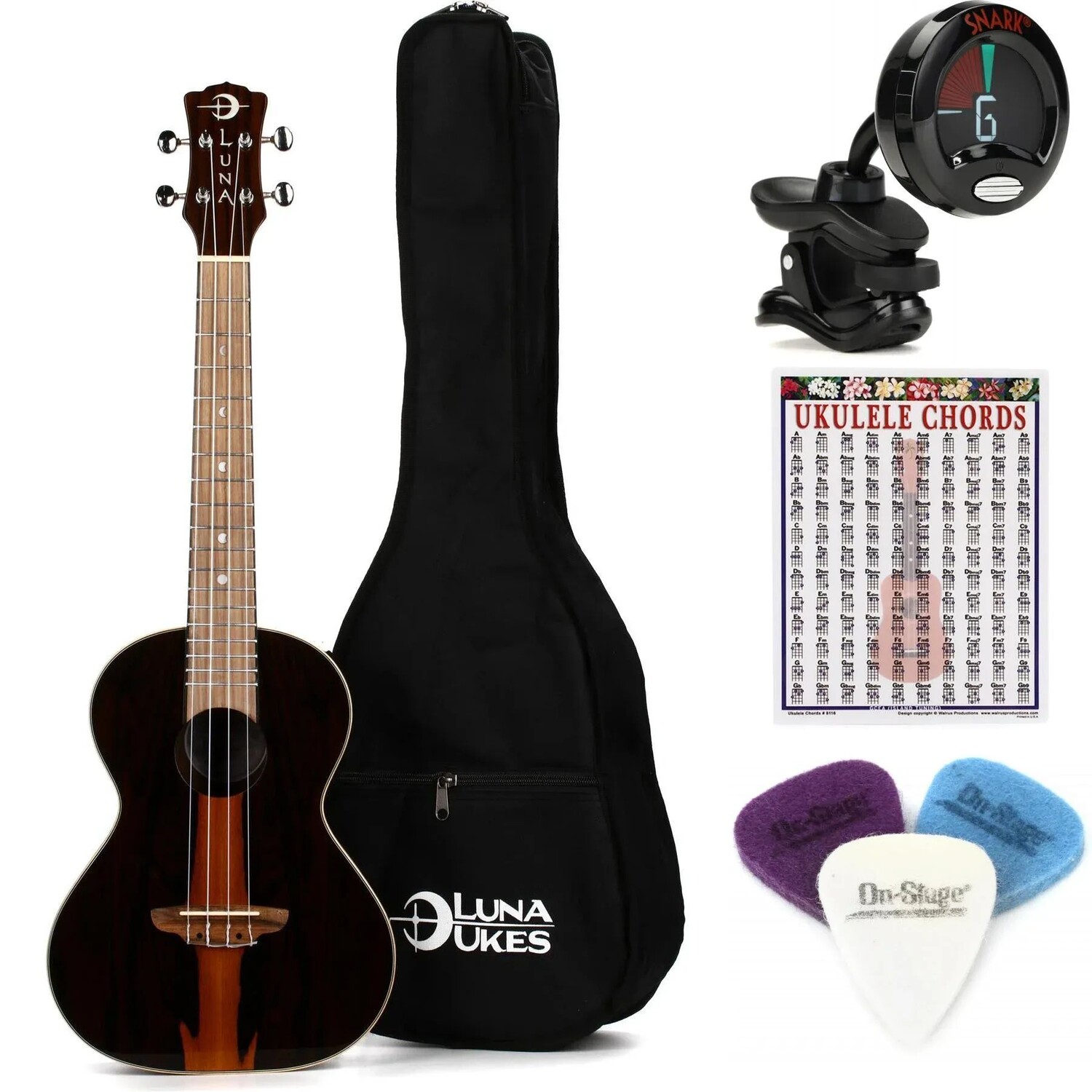 

Luna Ziricote Tenor Ukulele Essentials Bundle — Gloss Natural