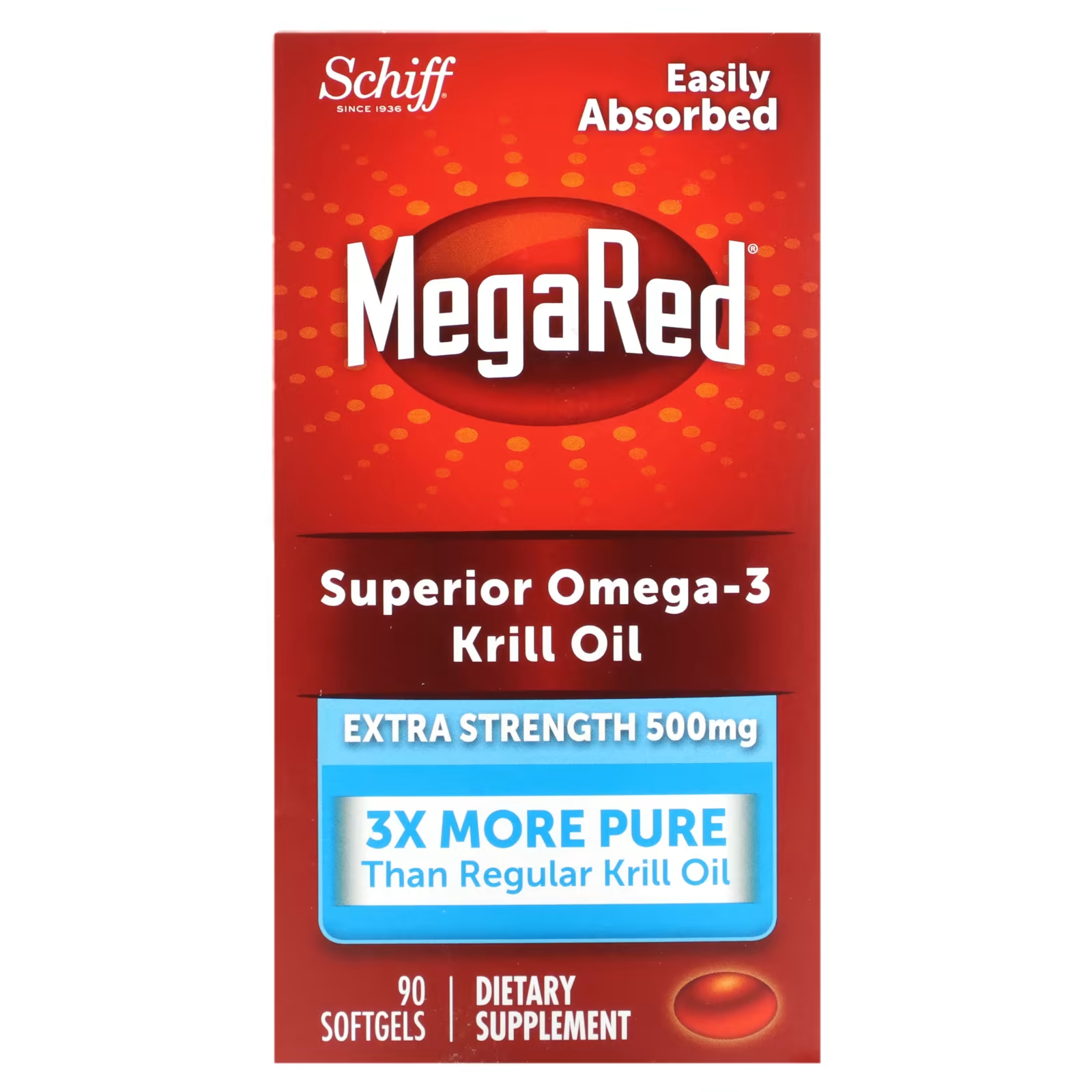Масло криля Schiff MegaRed Superior Omega-3 повышенной силы, 90 мягких таблеток