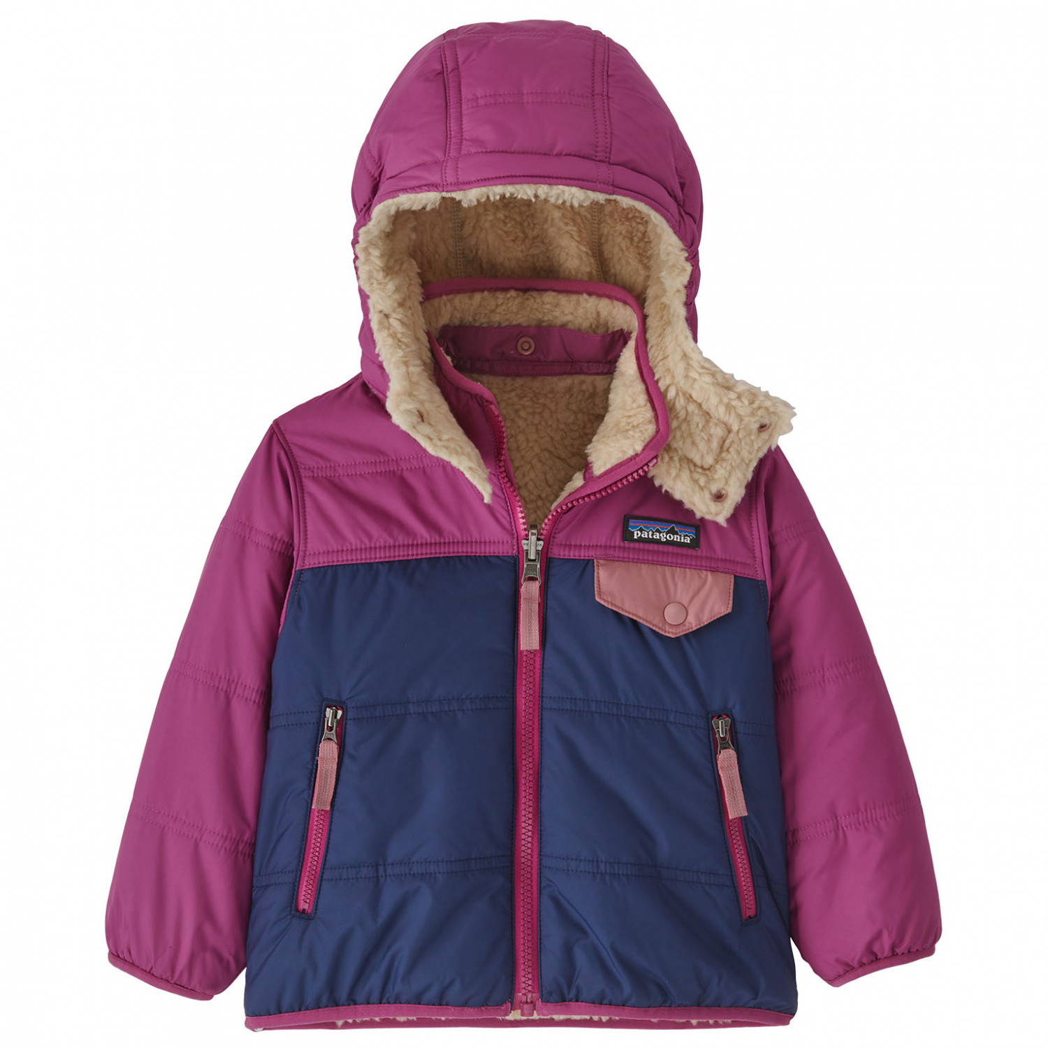 Зимняя куртка Patagonia Baby's Reversible Tribbles Hoody, цвет Sound Blue цена и фото
