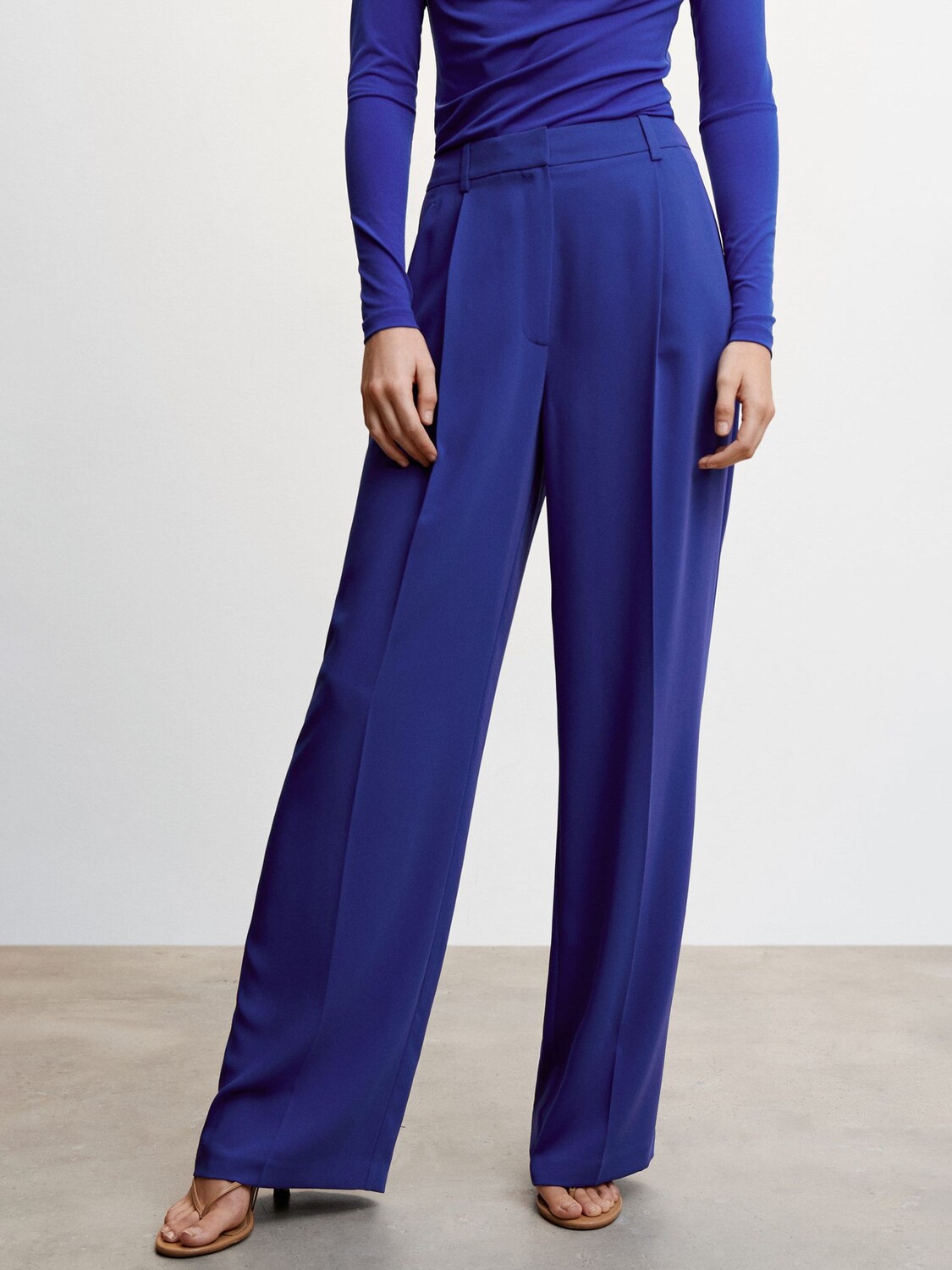 

Брюки Mango Monchi Dart Palazzo, средний синий