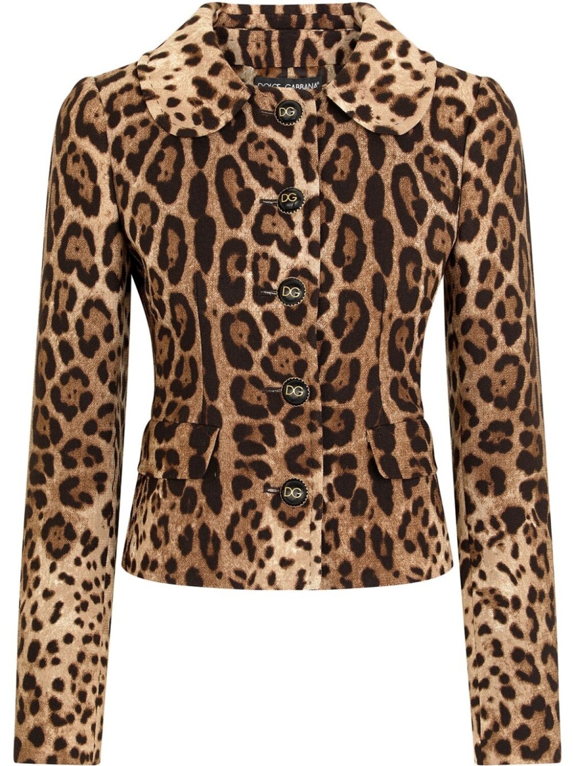 

Шерстяной жакет Dolce с леопардовым принтом Dolce & Gabbana, коричневый
