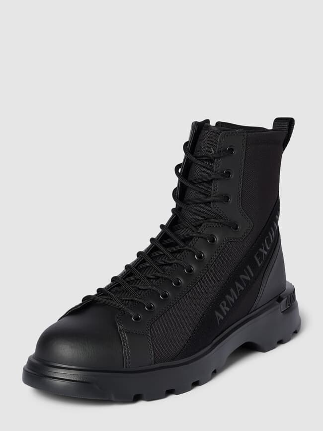 

Ботинки с надписью лейбла модель «CALF» ARMANI EXCHANGE, черный