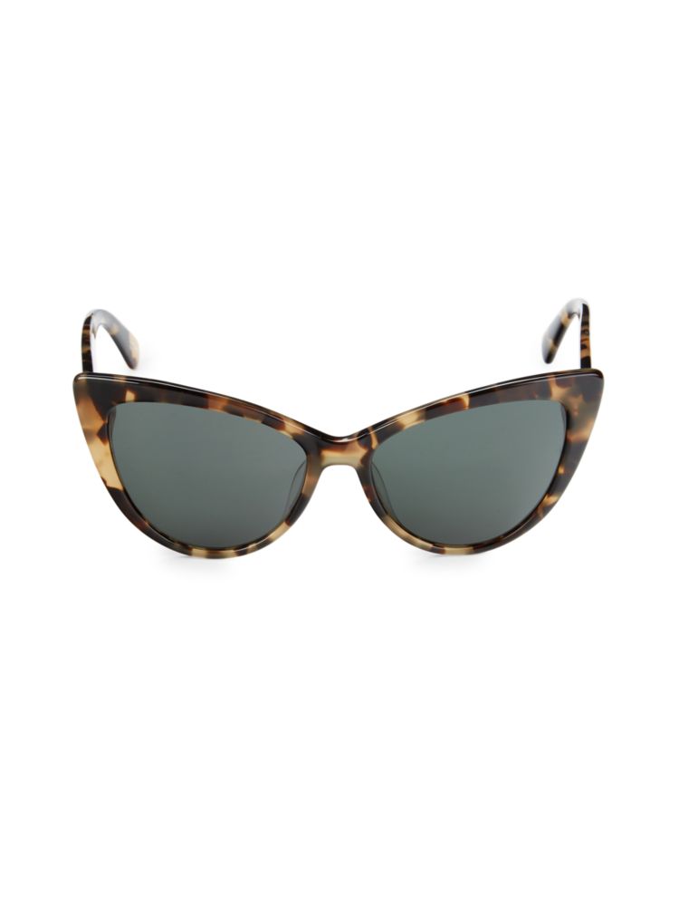 Солнцезащитные очки «кошачий глаз» 56MM Kate Spade New York, цвет Dark Havana