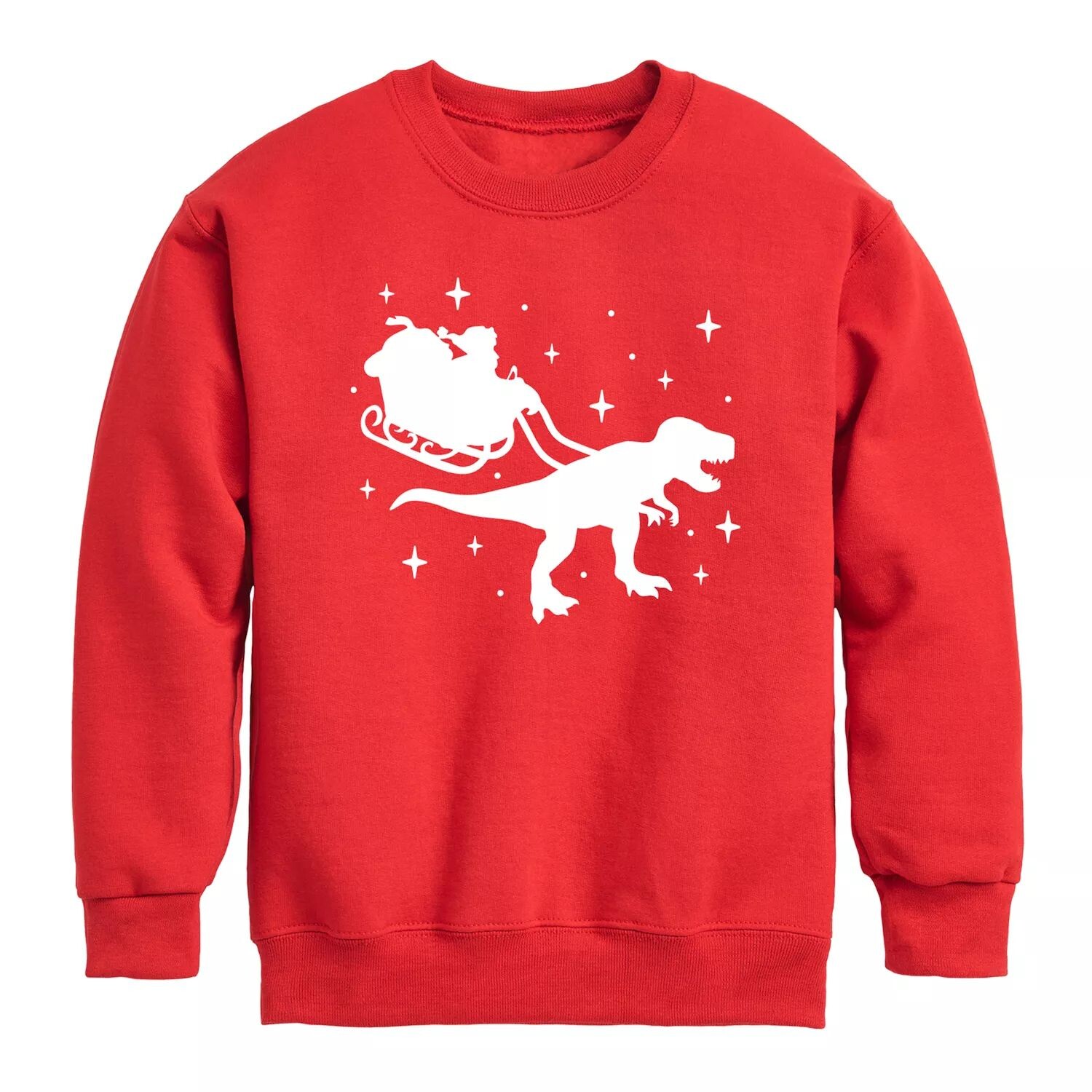 

Рождественский флисовый топ с рисунком T-rex Sleigh для мальчиков 8–20 лет Licensed Character