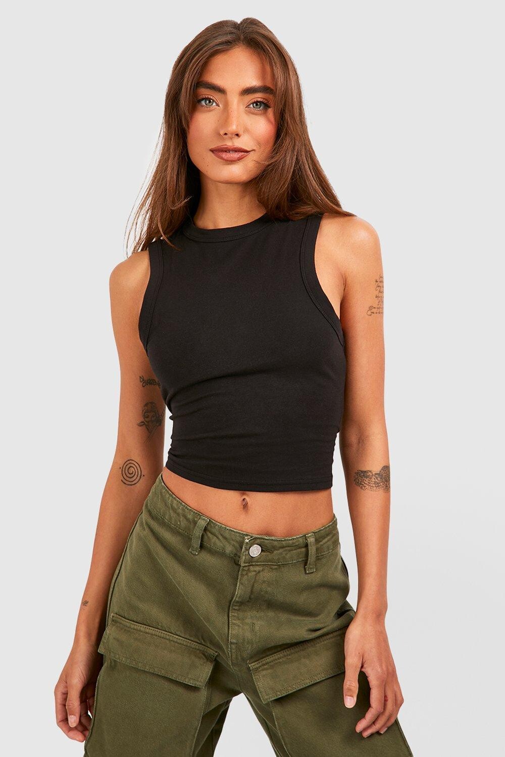 

Базовый жилет из хлопка Boohoo, черный