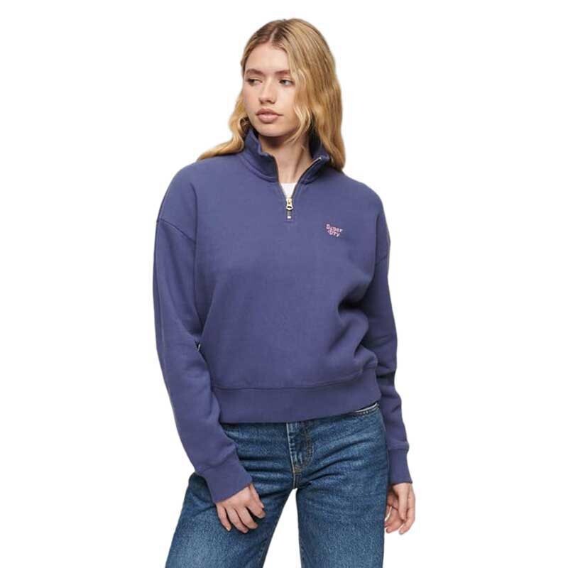 

Толстовка Superdry Essential Half Zip, фиолетовый