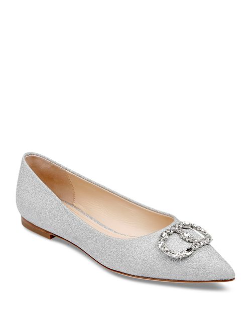 Женские туфли на плоской подошве с острым носком, украшенные блестками Dee Ocleppo, цвет Silver
