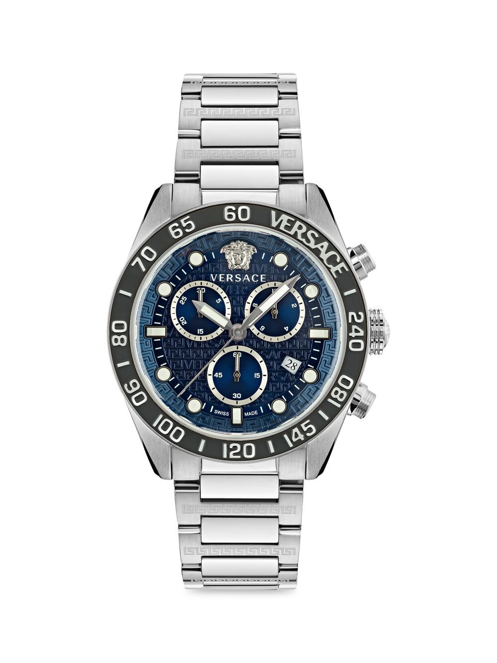 

Часы Greca Dome Chrono из нержавеющей стали Versace