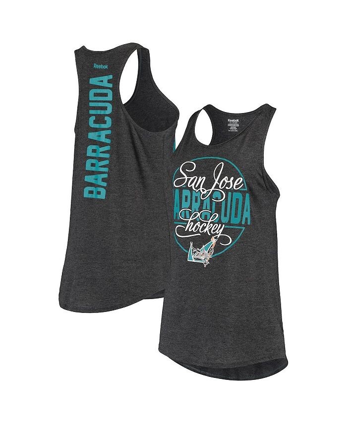 

Женская черная майка с принтом San Jose Barracuda Tri-Blend Circle Reebok, черный