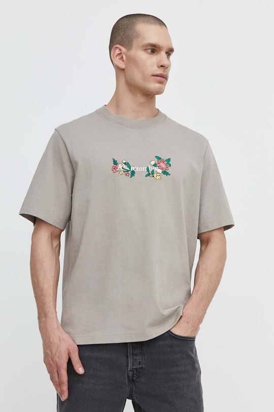 

Хлопковая футболка Abercrombie & Fitch, бежевый