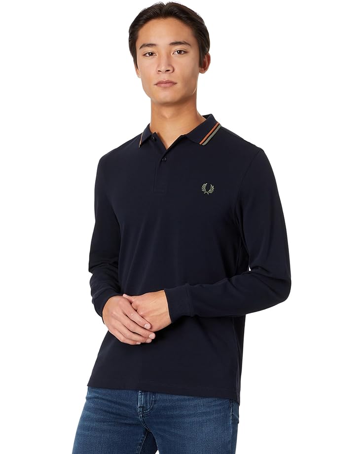 Рубашка Fred Perry Long Sleeve Twin Tipped, цвет Navy/Nutflake/Field Green