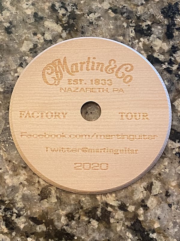 Акустическая гитара C.F. Martin & Co. Guitar Sound hole Wood Cutout Souvenir from Factory Tour 2020