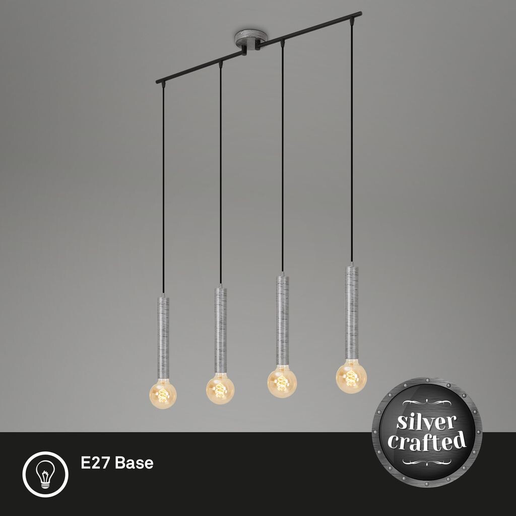 

Briloner Leuchten LONGA - подвесные светильники - 4031044 - Silver Crafted - 4 лампы - цоколь E27 макс. 60 Вт - 85 x 10 x 110 см, серебро