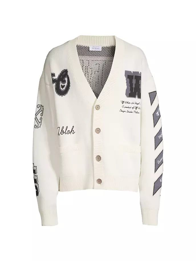 

Кардиган университетской вязки Moon Moon Off-White, черный
