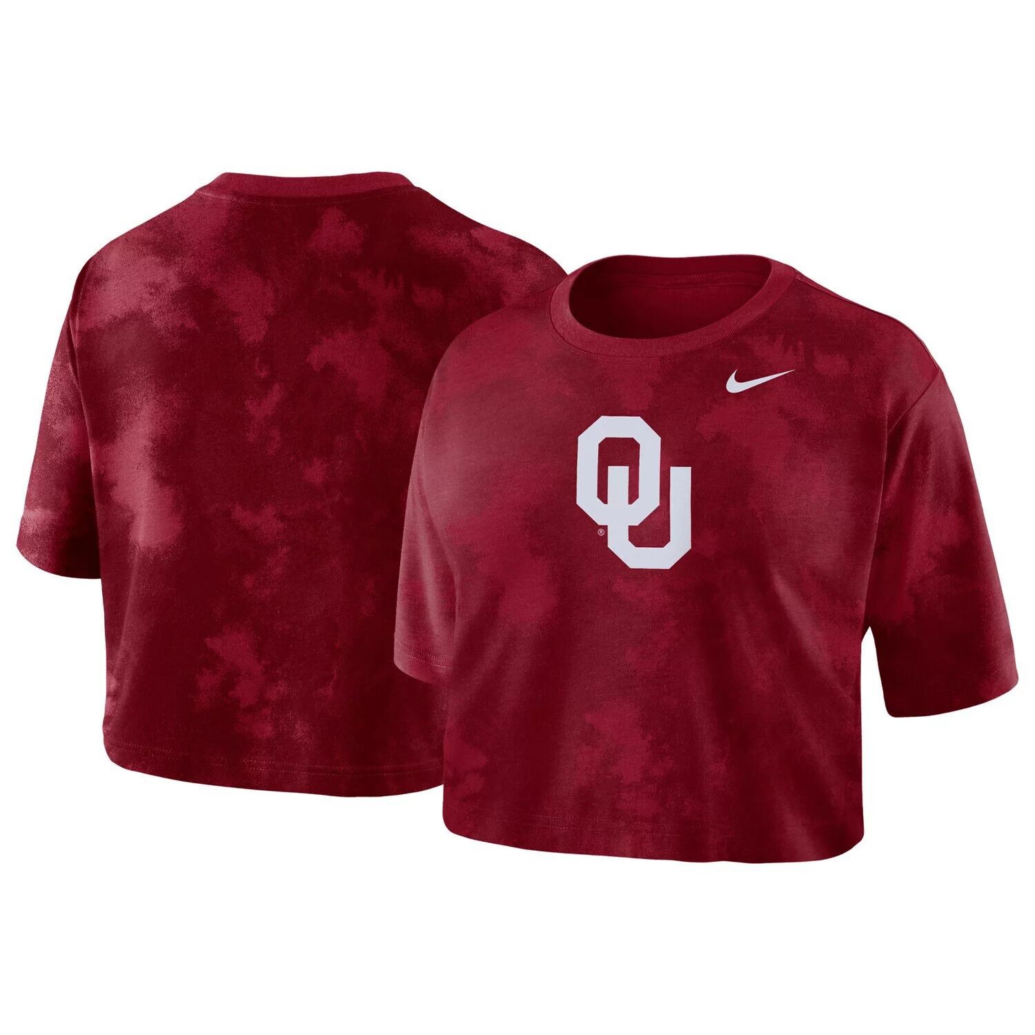 

Женская укороченная футболка Nike Crimson Oklahomaooners Tie-Dye Nike