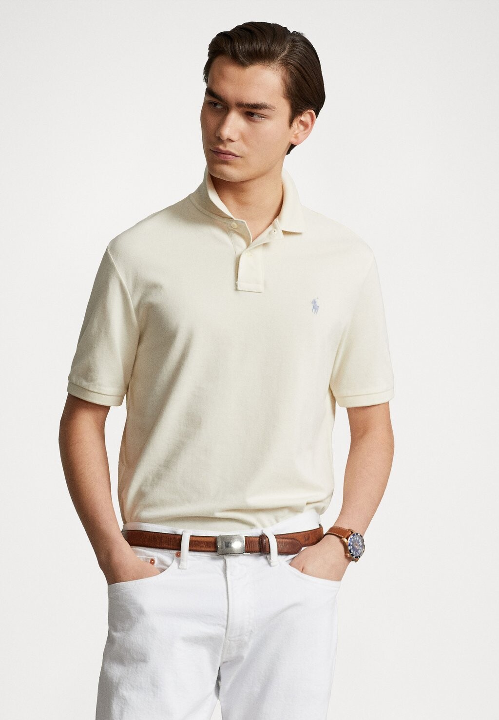 

Поло КОРОТКИЙ РУКАВ Polo Ralph Lauren, кремовые направляющие