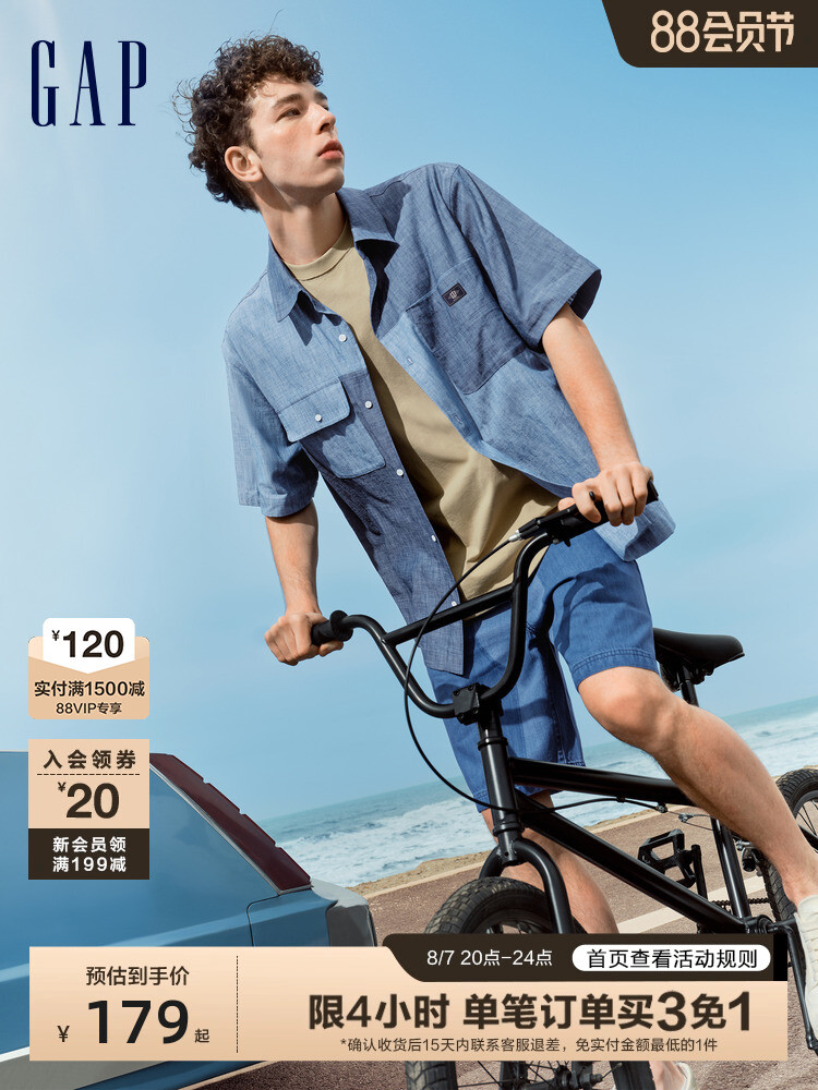 

Шорты джинсовые Gap до колена, синий