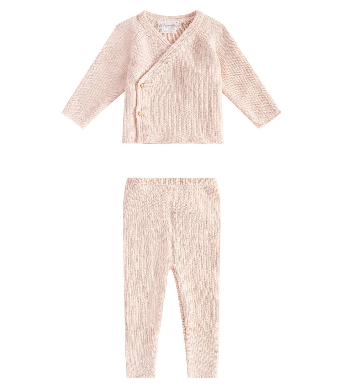 

Комплект из кардигана и брюк из альпаки Baby Théva Bonpoint, цвет rose
