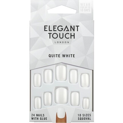 

Ногти основного цвета, довольно белые, 24 шт., Elegant Touch