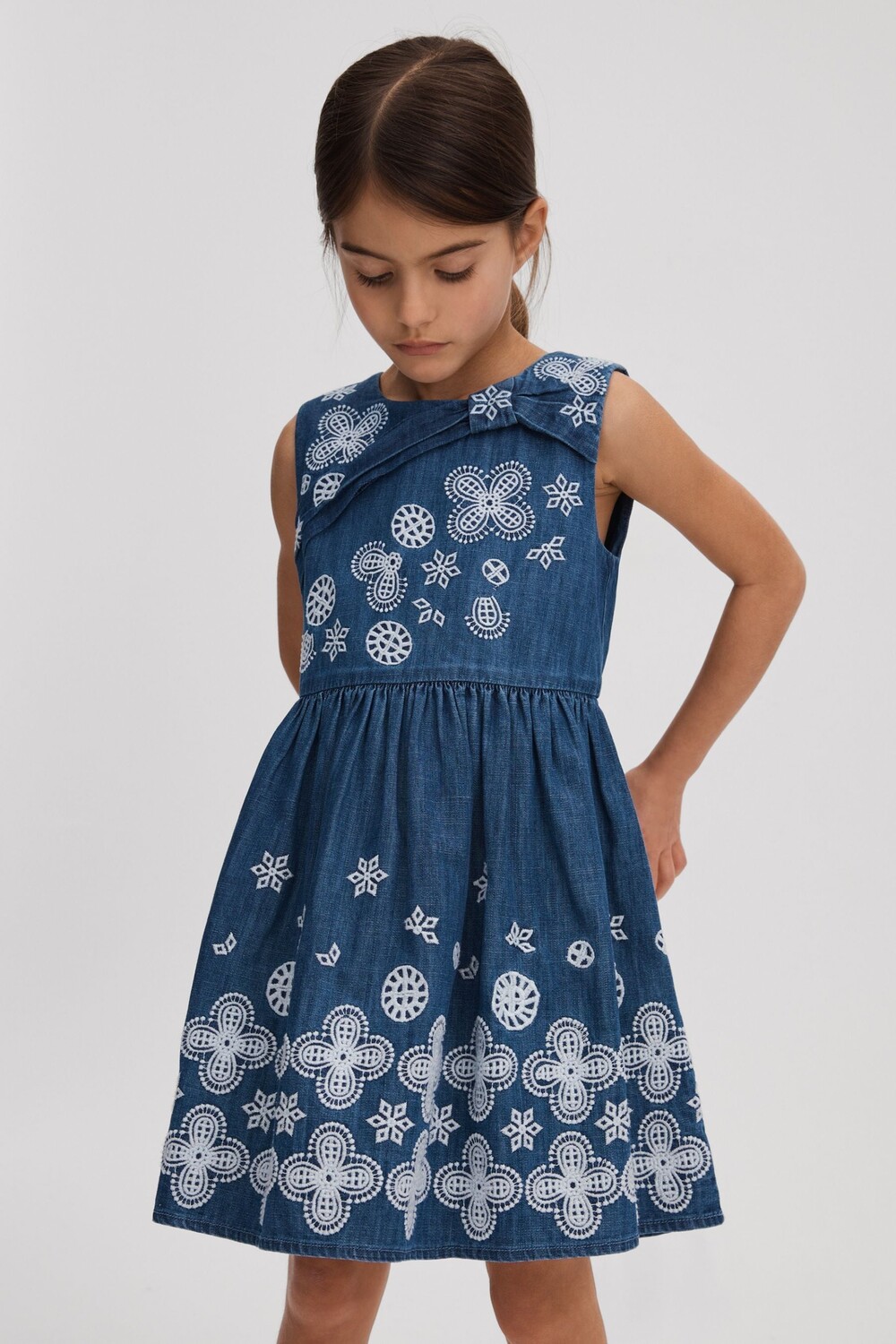 

Платье Penny с вышивкой Reiss, синий