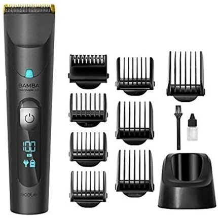 

Машинка для стрижки волос Bamba Precisioncare Wet&Dry, с покрытием из нержавеющей стали и титана, литиевая батарея, срок службы батареи до 120 минут, длина 0,5–30 мм, 8 гребней, Cecotec