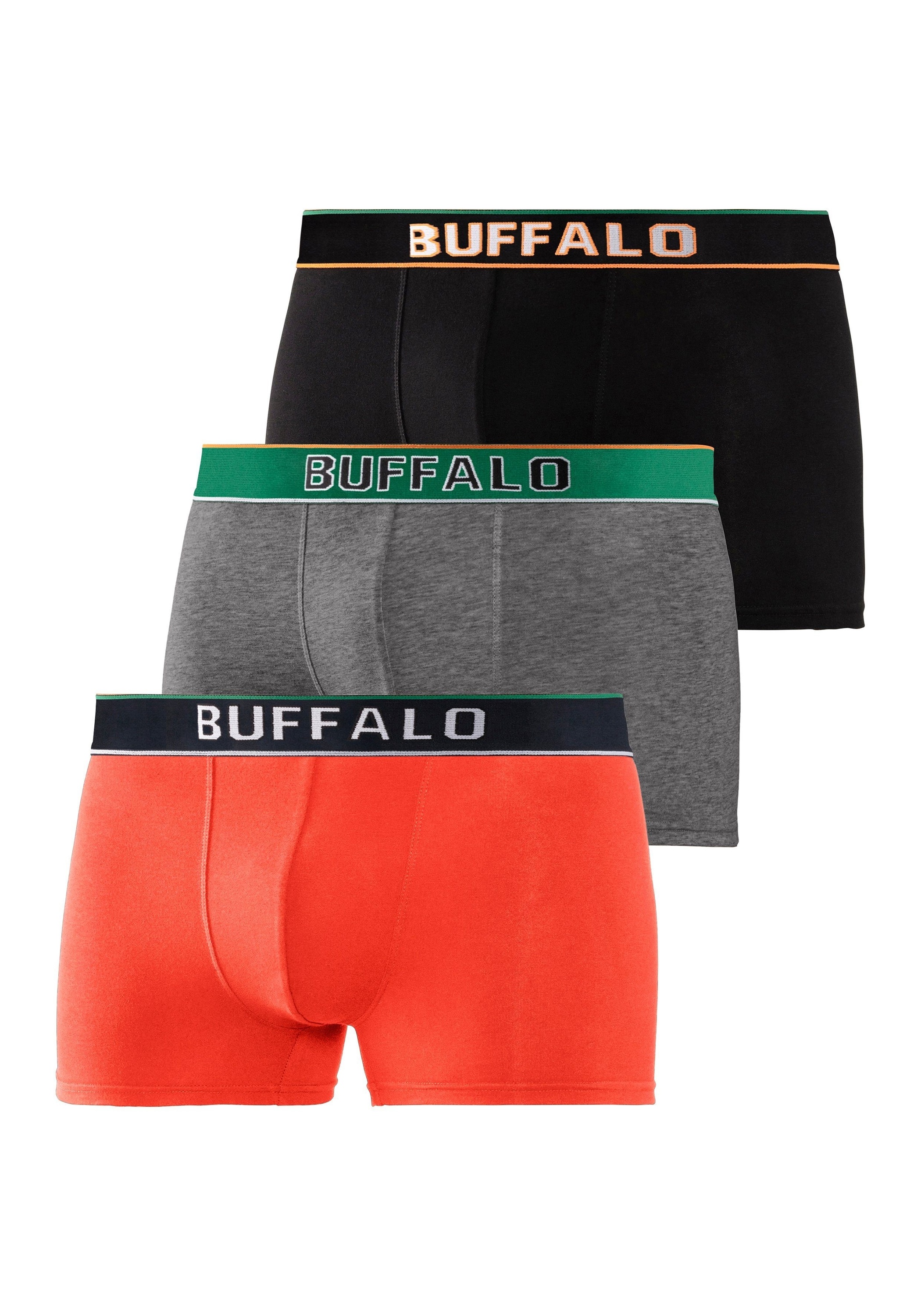 Боксеры Buffalo Boxer, цвет schwarz, orange, anthrazit-meliert
