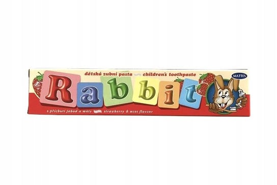Зубная паста для детей со вкусом клубники и мяты с фтором, 4+, Кролик, HAPPY RABBIT