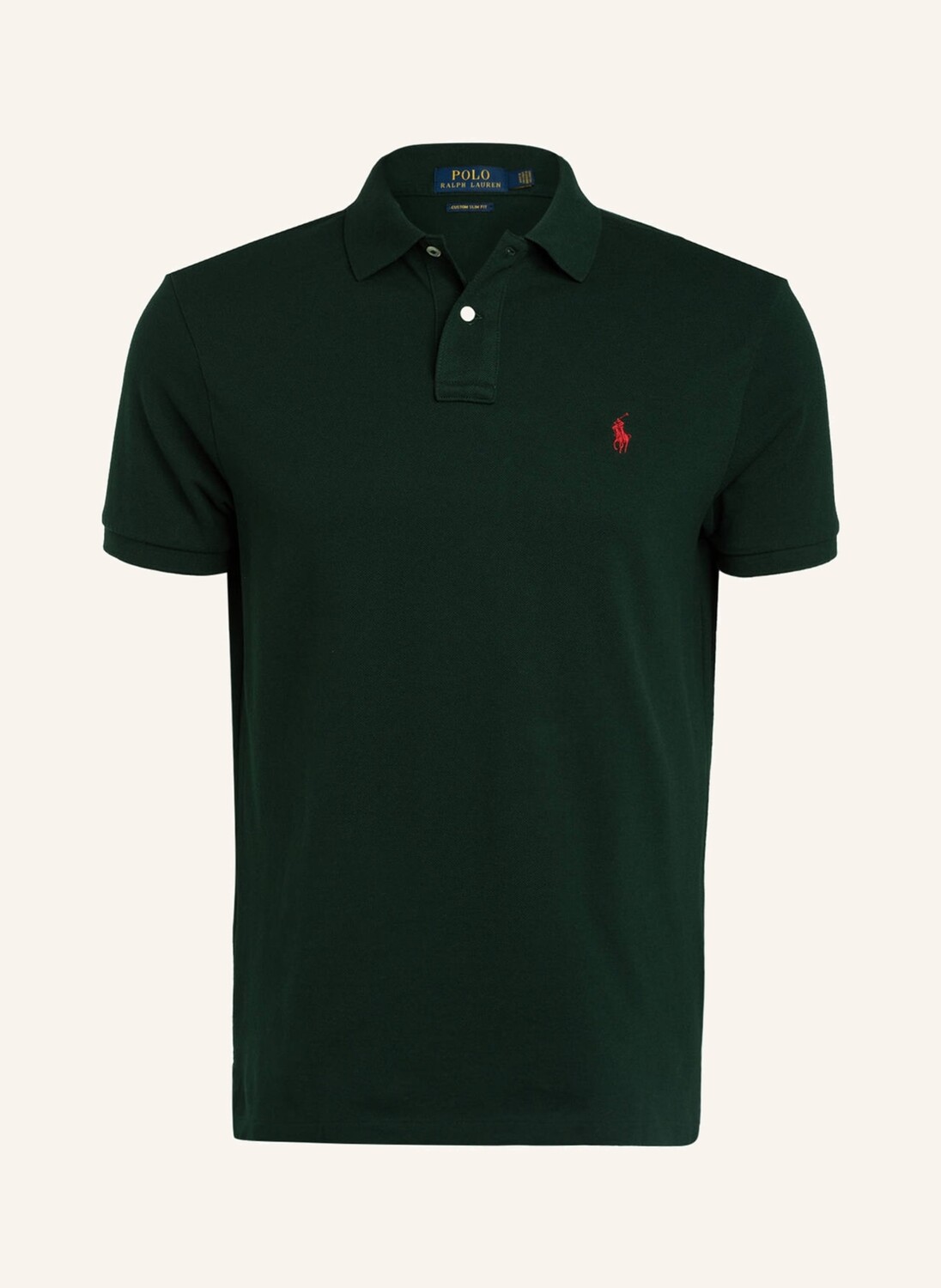 

Рубашка поло POLO RALPH LAUREN Piqué Custom Slim Fit, темно-зеленый