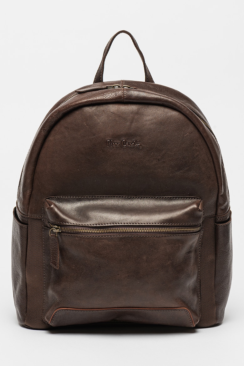 Кожаный рюкзак с несколькими карманами Pierre Cardin, коричневый рюкзак мужской кожаный большой емкости с несколькими карманами