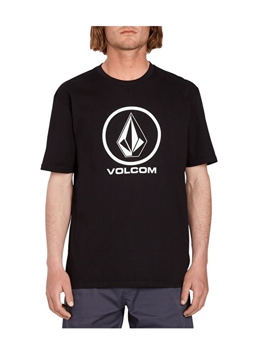 

Черная мужская футболка с круглым вырезом Volcom, Черный