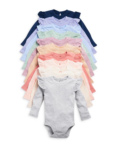 Набор из 10 боди с длинными рукавами для девочек — для малышей Honest Baby, цвет Multi