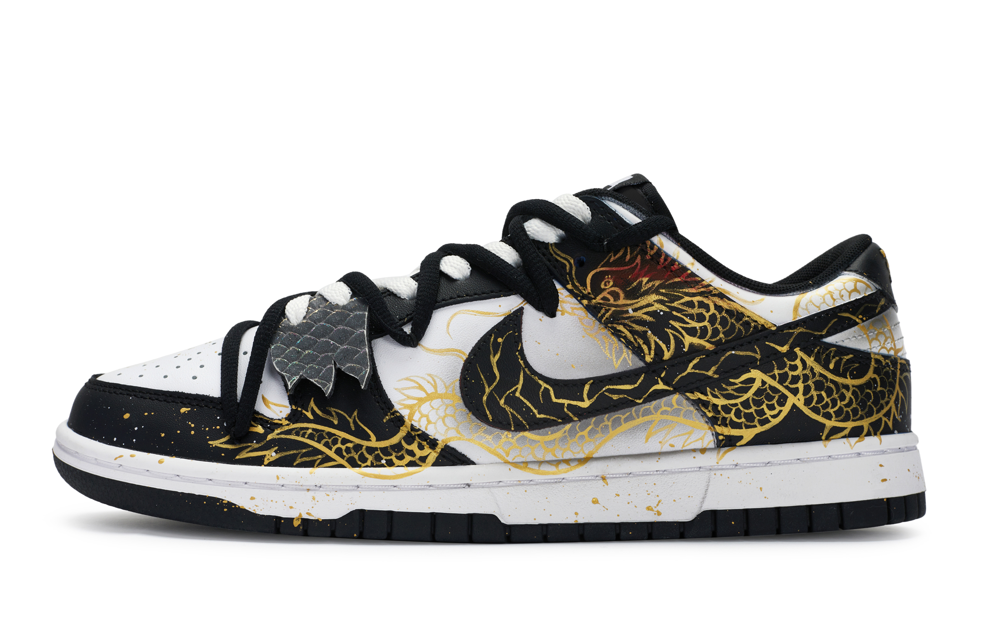 

Женские кроссовки для скейтбординга Nike Dunk, White/Metallic Gold Coin/Black