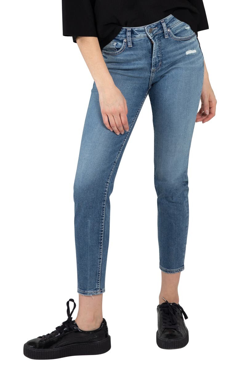 

Джинсы скинни до щиколотки Avery с высокой талией SILVER JEANS CO.