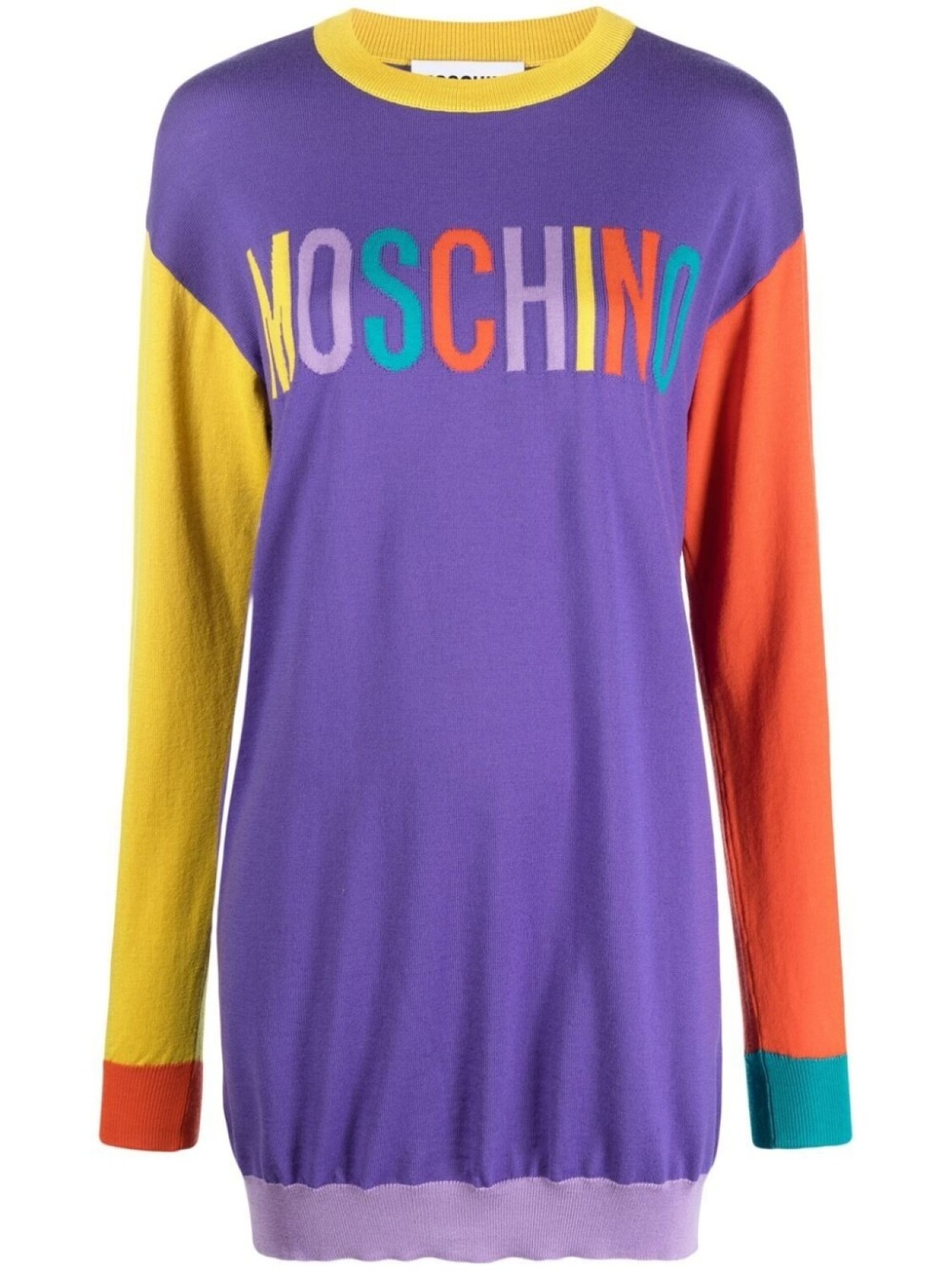 

Moschino платье-джемпер с логотипом, фиолетовый