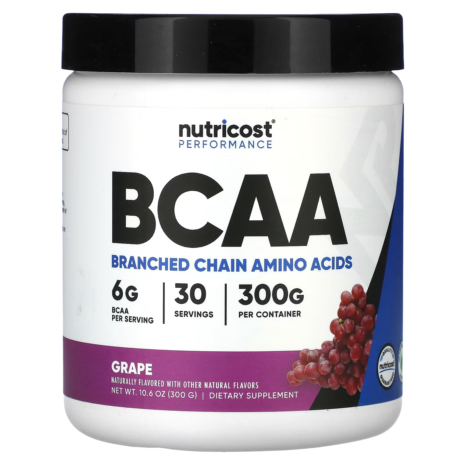 Пищевая добавка Nutricost Performance BCAA со вкусом винограда, 300 г комплекс со вкусом винограда fit rx bcaa nrg 300 г