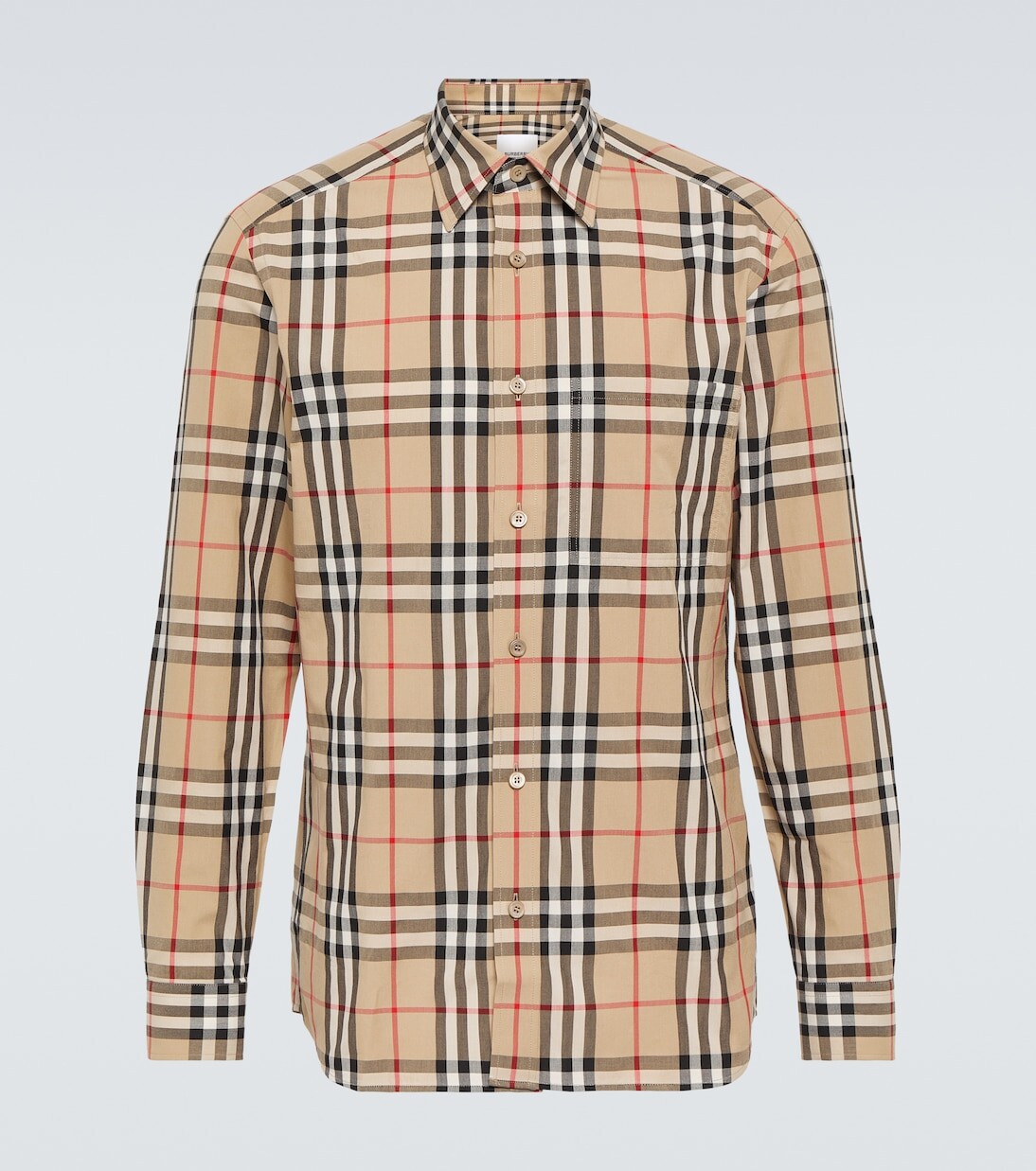 

Рубашка caxton в клетку из хлопка Burberry, бежевый