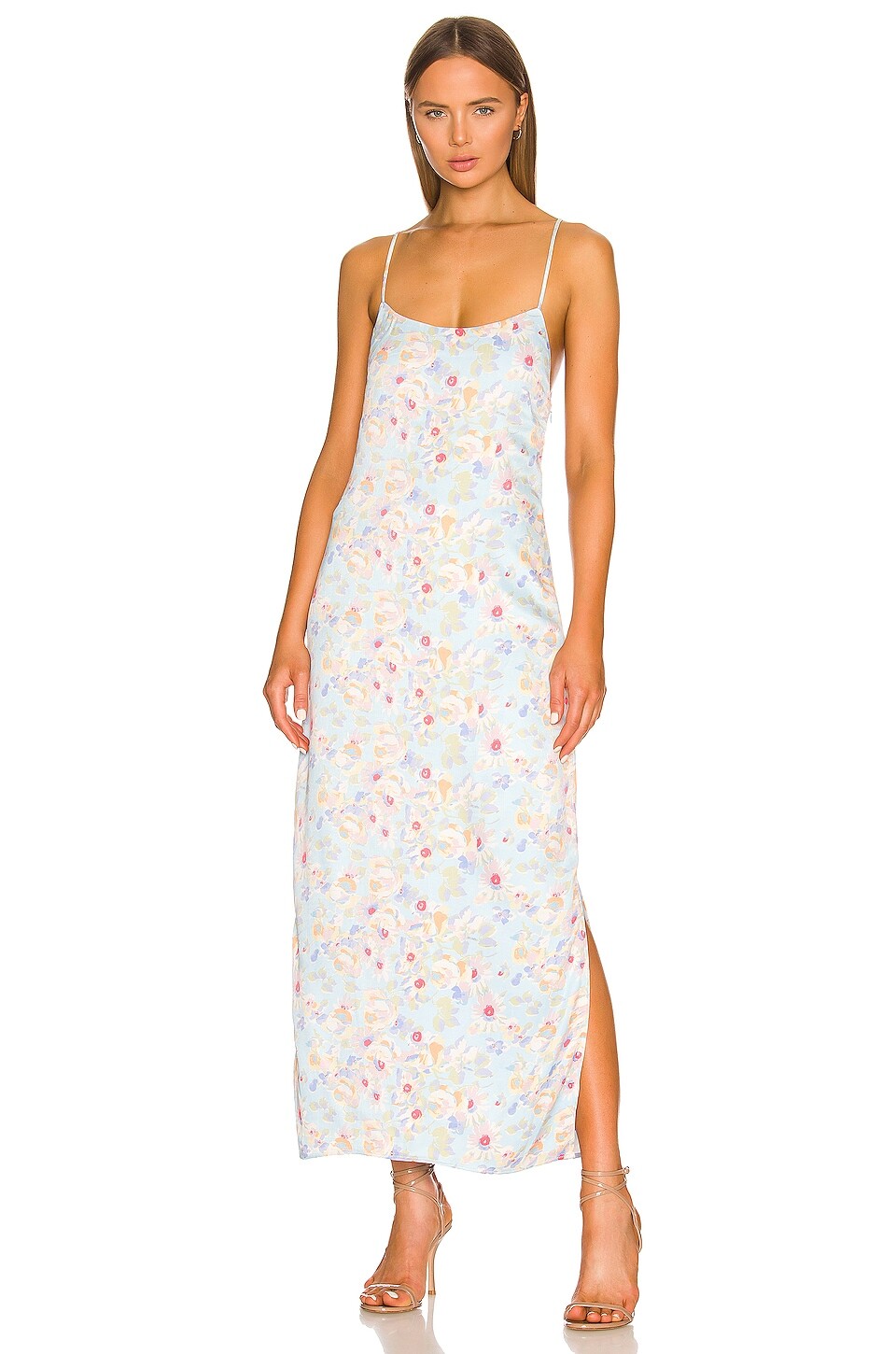 

Платье Something Navy Silky Floral Essential Slip, цвет Blue Combo