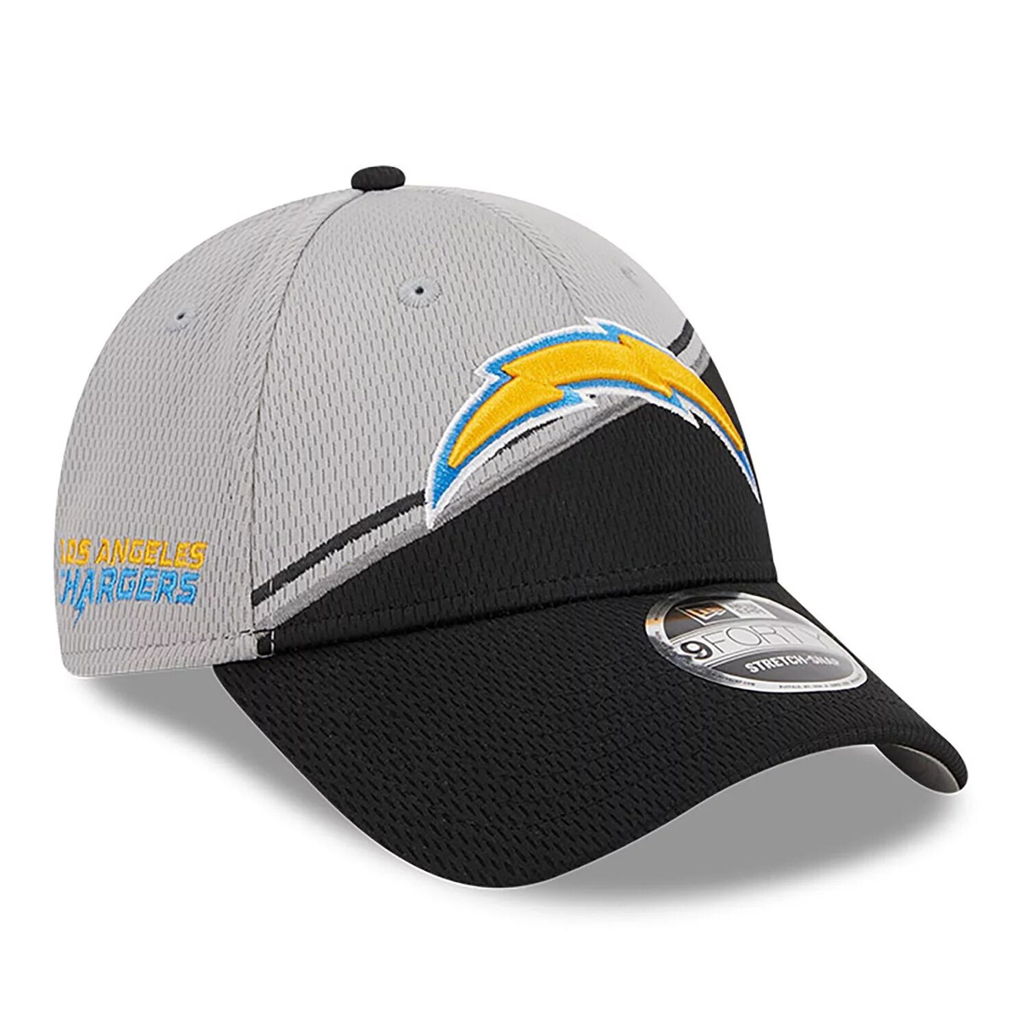 

Мужская регулируемая кепка New Era Grey/Black Los Angeles Chargers 2023 Sideline 9FORTY