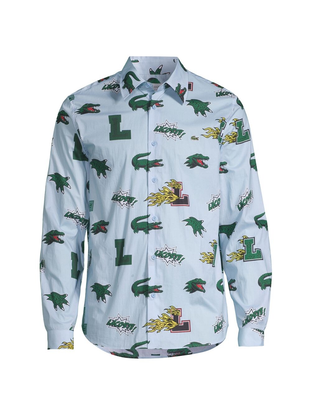 

Рубашка с принтом комиксов под крокодила Lacoste