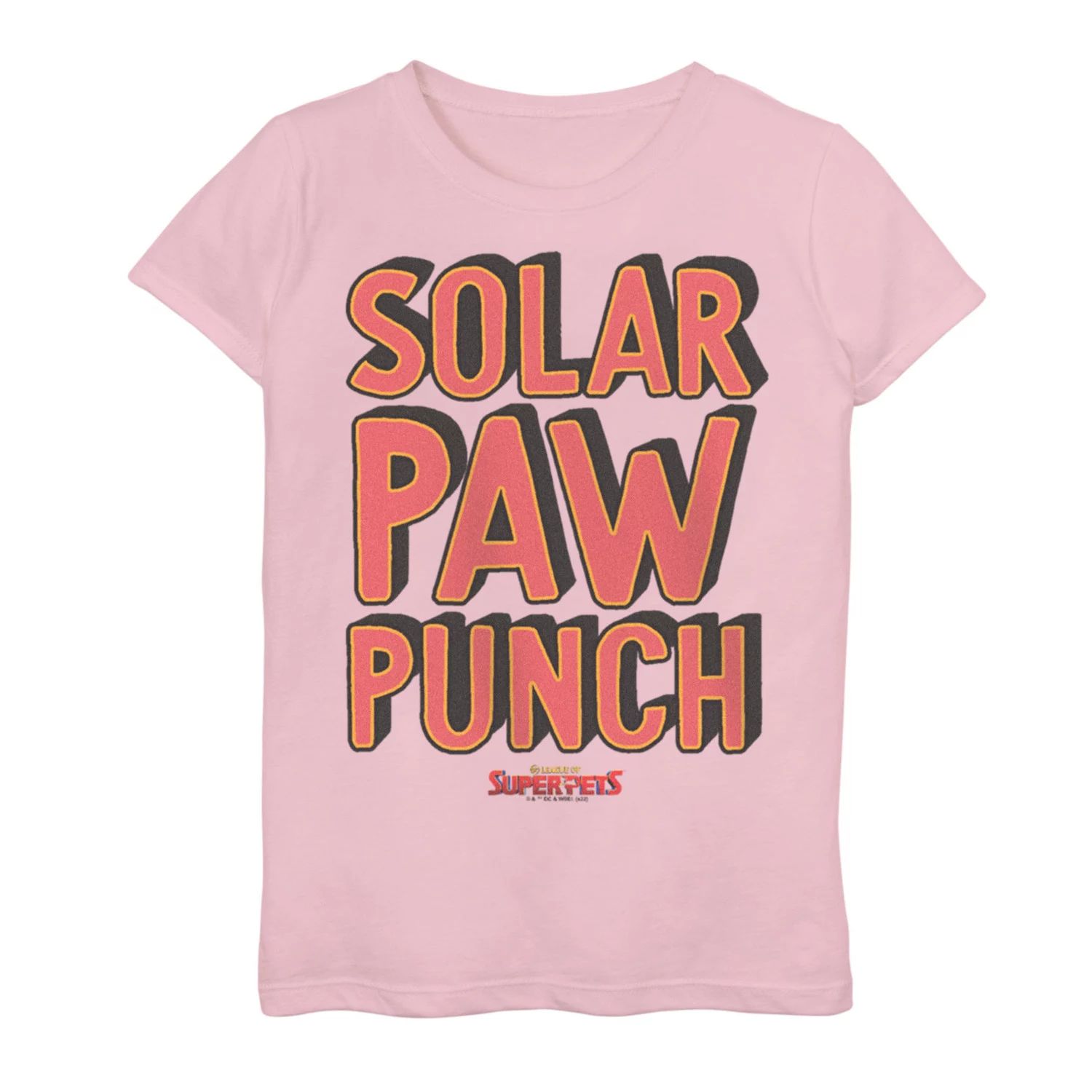 Футболка с рисунком DC Super Pets Solar Paw Punch для девочек 7–16 лет DC Comics